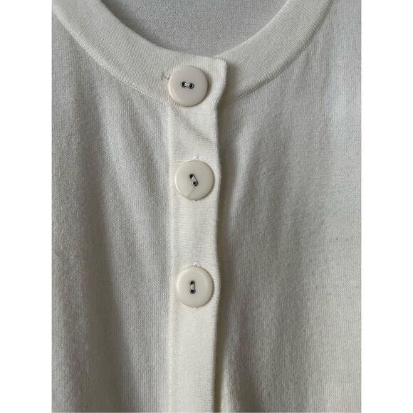 Essentials 14/16W Womens White Half Sleeve Basic Sweater Open Bottom - Picture 2 of 4